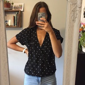 B&W Polka Dot Blouse